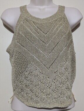 House Of Harlow 1960 Crochet Gold Crop Top Size Medium